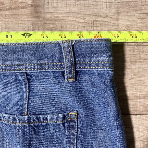 OLD NAVY Ultra Low Waist Stretch Denim Y2K Mini Skirt Blue Jean Women’s sz 4 - Picture 5 of 6